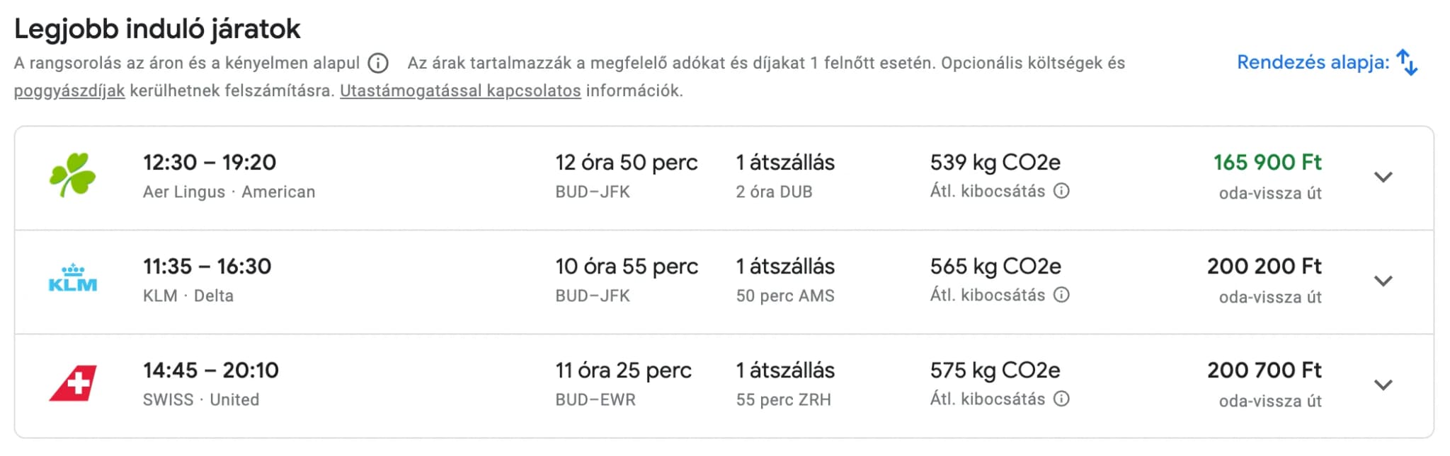 bud ny google flights legjobb árak